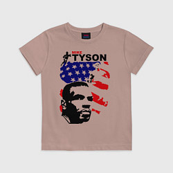 Футболка хлопковая детская Mike Tyson: USA Boxing, цвет: пыльно-розовый