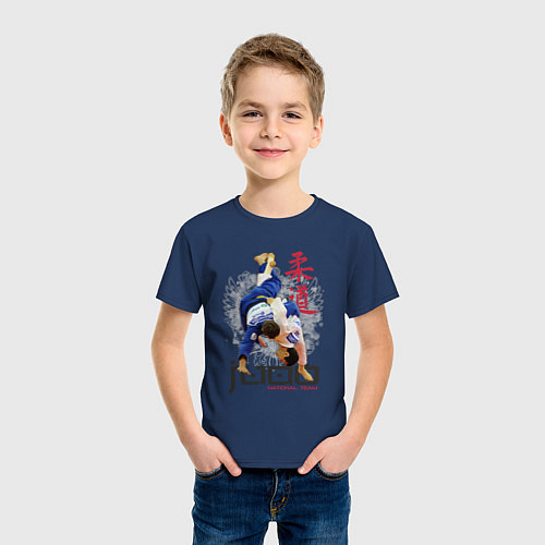 Детская футболка Дзюдо: национальная команда / Тёмно-синий – фото 3