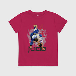 Футболка хлопковая детская Дзюдо: национальная команда, цвет: маджента