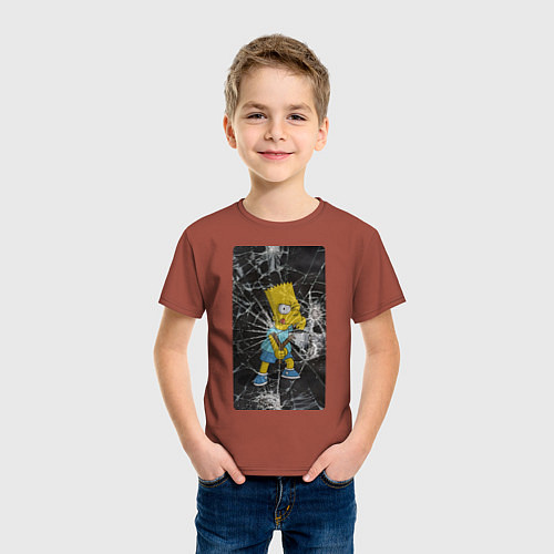 Детская футболка Барт хулиган / Кирпичный – фото 3