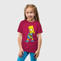 Футболка хлопковая детская Bart Bully, цвет: маджента — фото 2