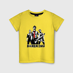 Футболка хлопковая детская Группа Green Day, цвет: желтый