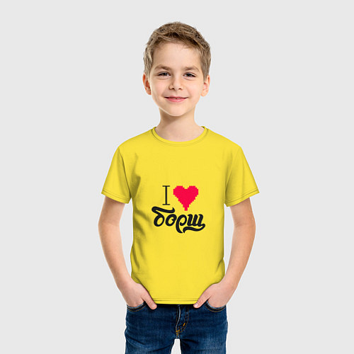 Детская футболка Я люблю борщ / Желтый – фото 3