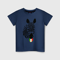 Футболка хлопковая детская Juventus Zebra цвета тёмно-синий — фото 1