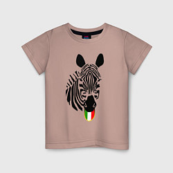 Футболка хлопковая детская Juventus Zebra, цвет: пыльно-розовый