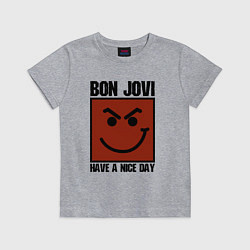 Футболка хлопковая детская Bon Jovi: Have a nice day, цвет: меланж