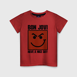 Футболка хлопковая детская Bon Jovi: Have a nice day, цвет: красный