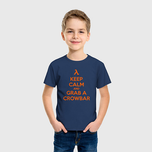 Детская футболка Keep Calm & Grab a Crowbar / Тёмно-синий – фото 3