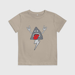 Футболка хлопковая детская Бил шифр, цвет: миндальный