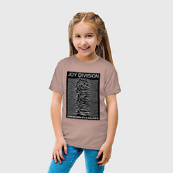 Футболка хлопковая детская Joy Division: Unknown Pleasures, цвет: пыльно-розовый — фото 2