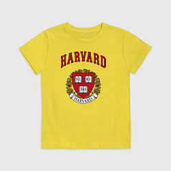 Футболка хлопковая детская Harvard university, цвет: желтый