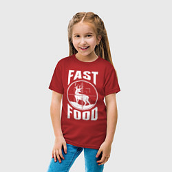 Футболка хлопковая детская FAST FOOD олень в прицеле, цвет: красный — фото 2