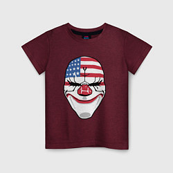 Футболка хлопковая детская American Mask, цвет: меланж-бордовый