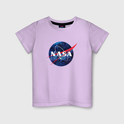 Футболка хлопковая детская NASA: Cosmic Logo, цвет: лаванда