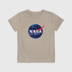 Футболка хлопковая детская NASA: Cosmic Logo, цвет: миндальный