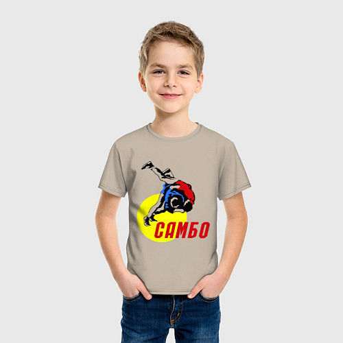 Детская футболка Спортивное самбо / Миндальный – фото 3