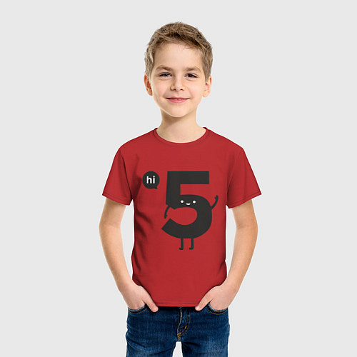 Детская футболка Hi / Красный – фото 3