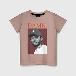 Футболка хлопковая детская Kendrick Lamar: DAMN, цвет: пыльно-розовый