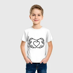 Футболка хлопковая детская Heart with hands, цвет: белый — фото 2