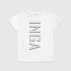Футболка хлопковая детская Inga Font, цвет: белый