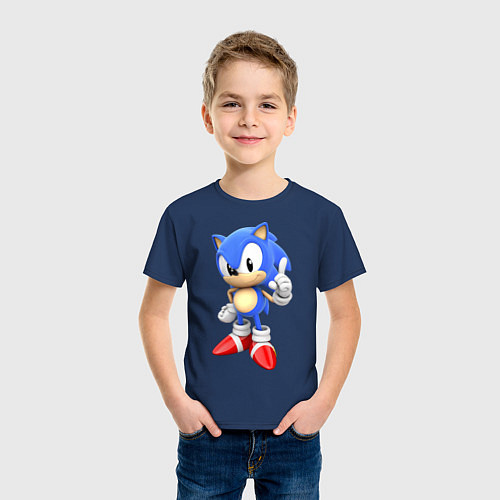 Детская футболка Classic Sonic / Тёмно-синий – фото 3