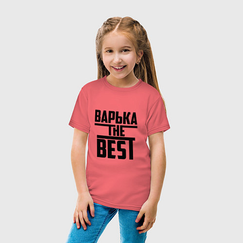 Детская футболка Варька the best / Коралловый – фото 4