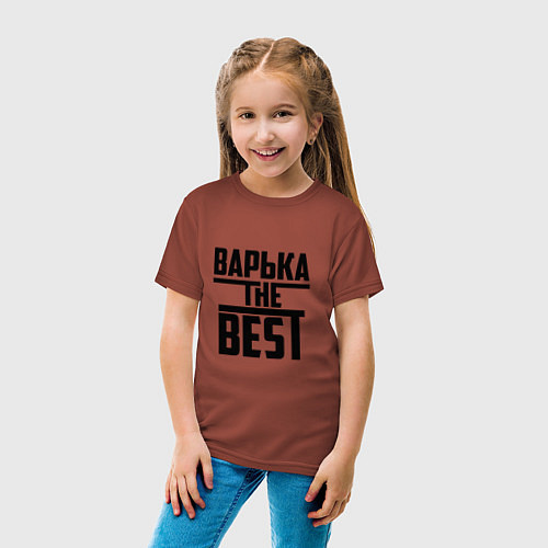 Детская футболка Варька the best / Кирпичный – фото 4