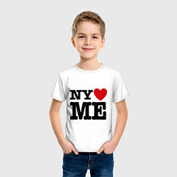 Футболка хлопковая детская Ny love me, цвет: белый — фото 2