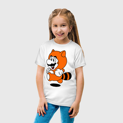 Детская футболка Mario In Tanooki Suit / Белый – фото 4