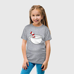 Футболка хлопковая детская Red Cuphead, цвет: меланж — фото 2