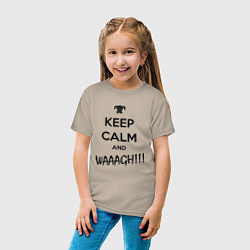 Футболка хлопковая детская Keep Calm & WAAAGH, цвет: миндальный — фото 2