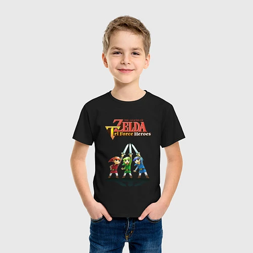 Детская футболка Zelda: Tri Force Heroes / Черный – фото 3