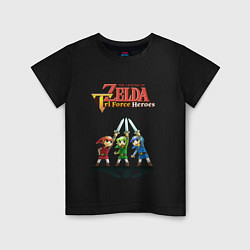 Футболка хлопковая детская Zelda: Tri Force Heroes, цвет: черный