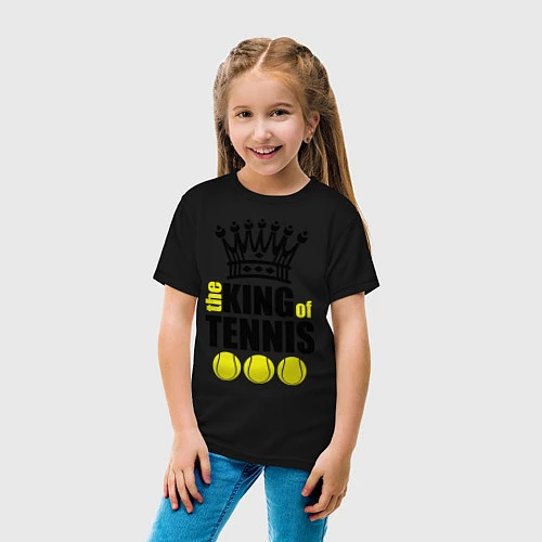 Детская футболка King of tennis / Черный – фото 4
