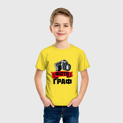 Футболка хлопковая детская ФотоГраф цвета желтый — фото 2