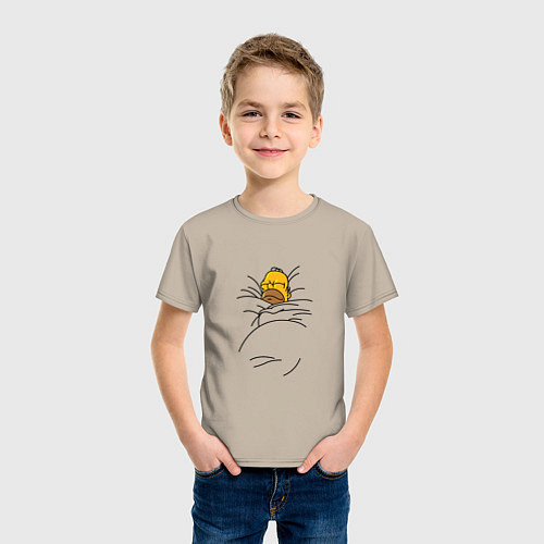 Детская футболка Спящий Гомер / Миндальный – фото 3