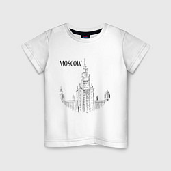 Футболка хлопковая детская Moscow MSU, цвет: белый