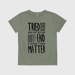 Футболка хлопковая детская Linkin Park: Tried so Hard, цвет: авокадо