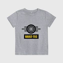 Футболка хлопковая детская Vault-tec, цвет: меланж