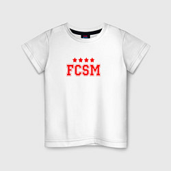 Футболка хлопковая детская FCSM Club, цвет: белый
