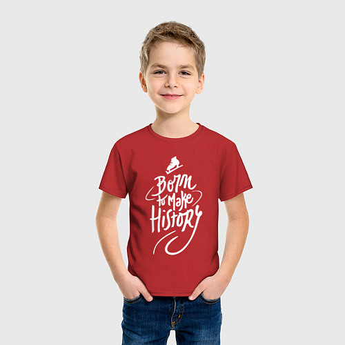 Детская футболка Born to make History / Красный – фото 3