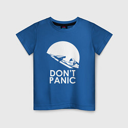 Футболка хлопковая детская Elon: Don't Panic, цвет: синий