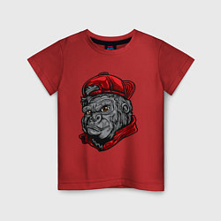 Футболка хлопковая детская Уличная горилла, цвет: красный