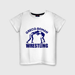 Футболка хлопковая детская Greco-roman wrestling, цвет: белый