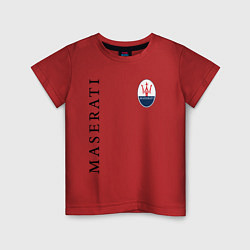 Футболка хлопковая детская Maserati с лого, цвет: красный