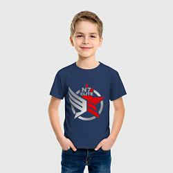 Футболка хлопковая детская N7 Elite, цвет: тёмно-синий — фото 2