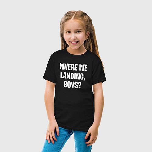Детская футболка Where we landing, boys? / Черный – фото 4