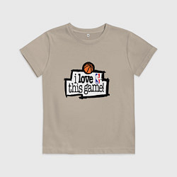 Футболка хлопковая детская Basketball: I love this game, цвет: миндальный