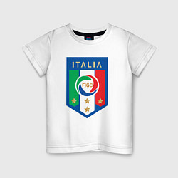 Футболка хлопковая детская Italia FIGC, цвет: белый