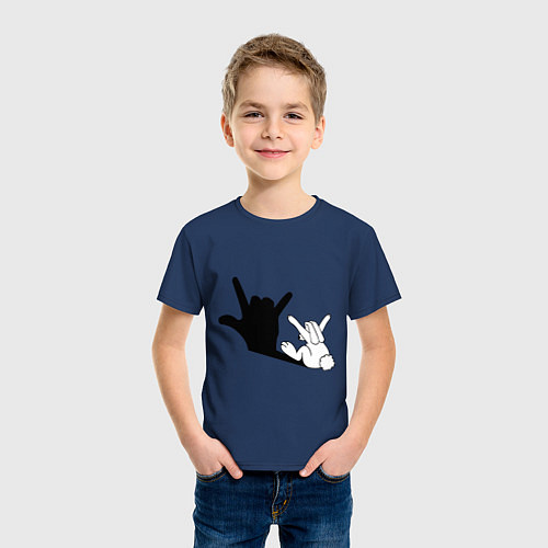 Детская футболка Тень зайца / Тёмно-синий – фото 3
